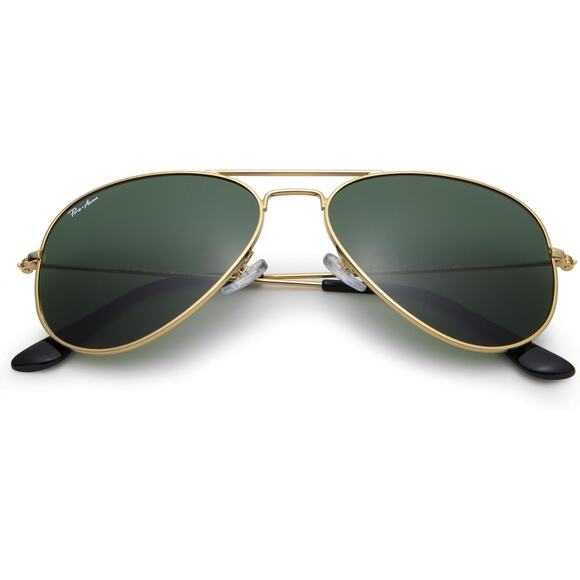 New Pro Acme Womens Aviator Green Tint Gold Rims Sunglasses w Carrying Case - Picture 1 of 3